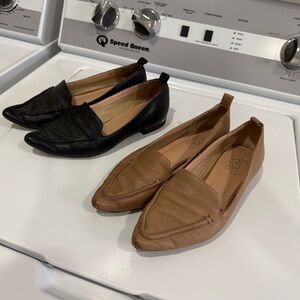 Franco Sarto Black and Brown Leather Loafers